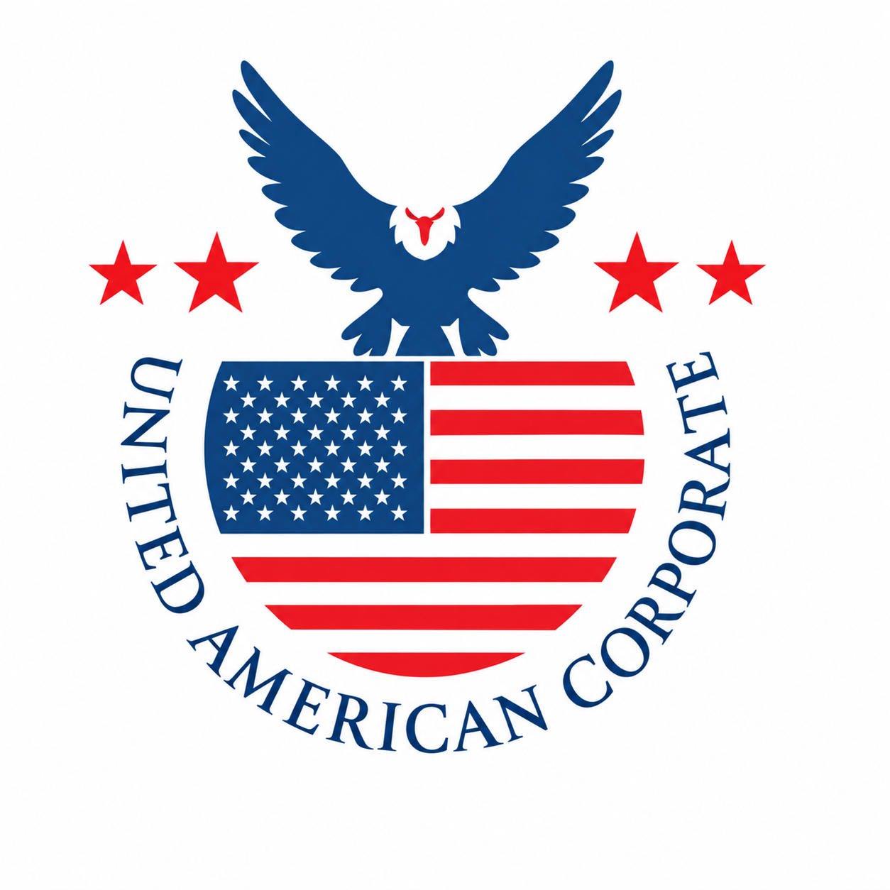 United American Corporate eagle and flag logo